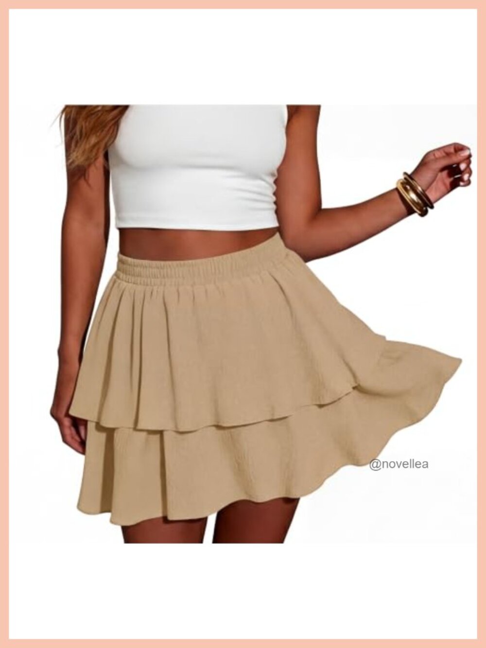 Flowy Ruffle Tiered Skorts with Shorts Underneath and Pockets